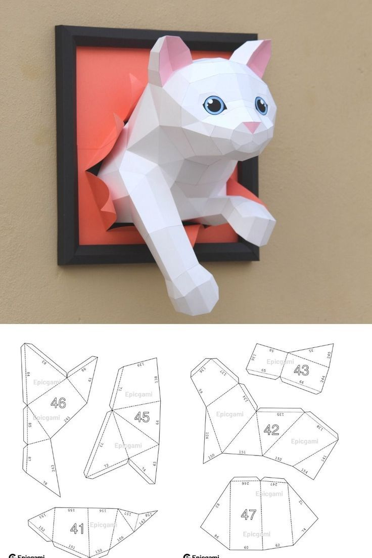 Low Poly 3D Papercraft Cat Download regarding Free Low Poly Papercraft Templates