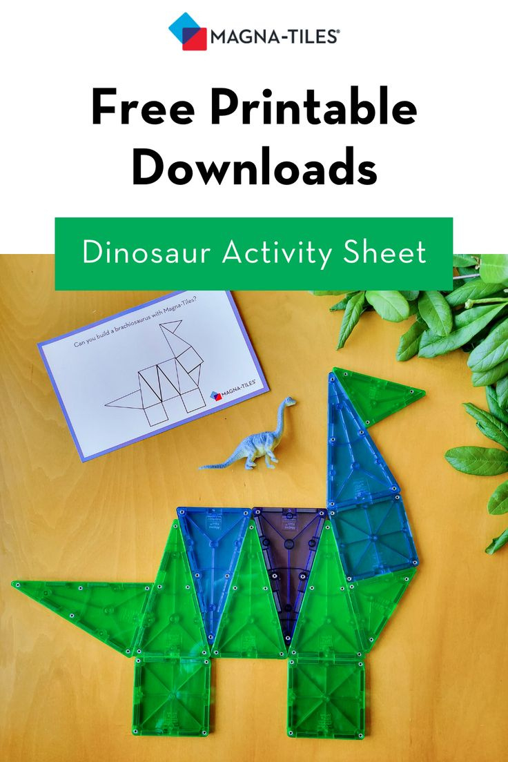 Magna-TilesĀ® Free Printable Downloads: Dinosaur Activity Sheet throughout Free Magnetic Tile Printables
