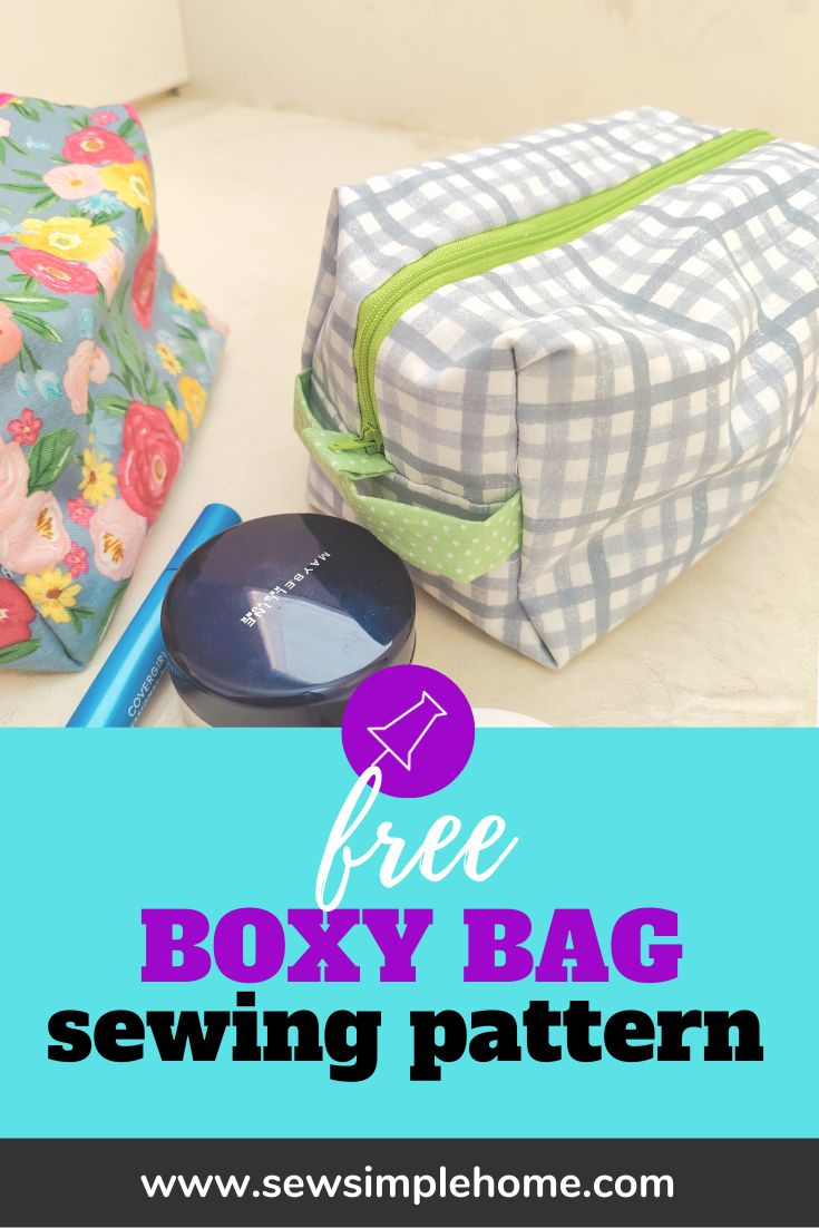 Make A Simple Boxed Bag - Free Pattern | Sew Simple Home regarding Free Printable Pattern For Non Zipper Cosmetic Bags