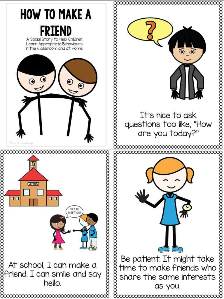 Making Friends Social Story Pdf Free With Activities in Social Story Pictures Printables Free