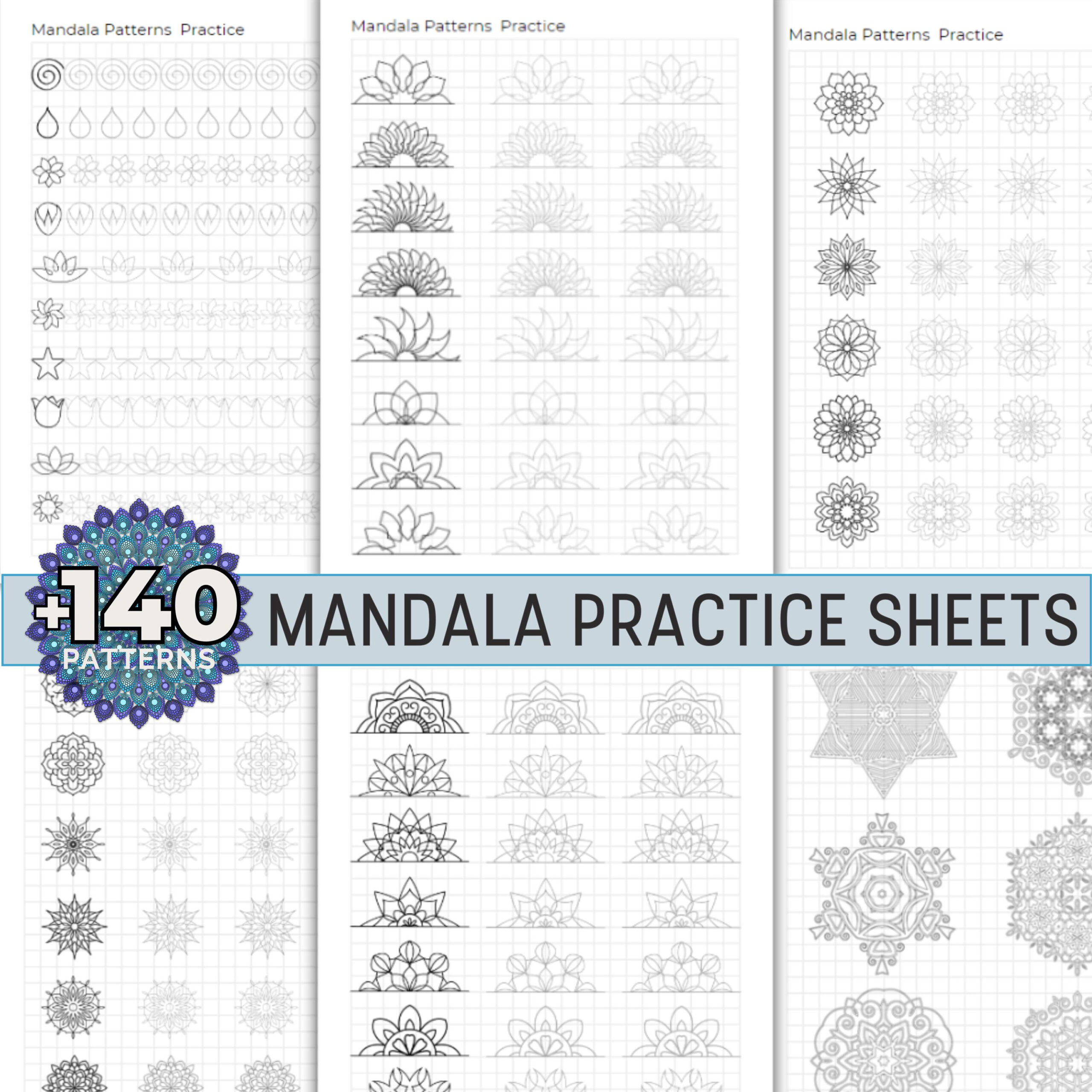 Mandala Pattern Practice Sheet Mandala Pattern Template Training for Patterns Printable Mandala Practice Sheets