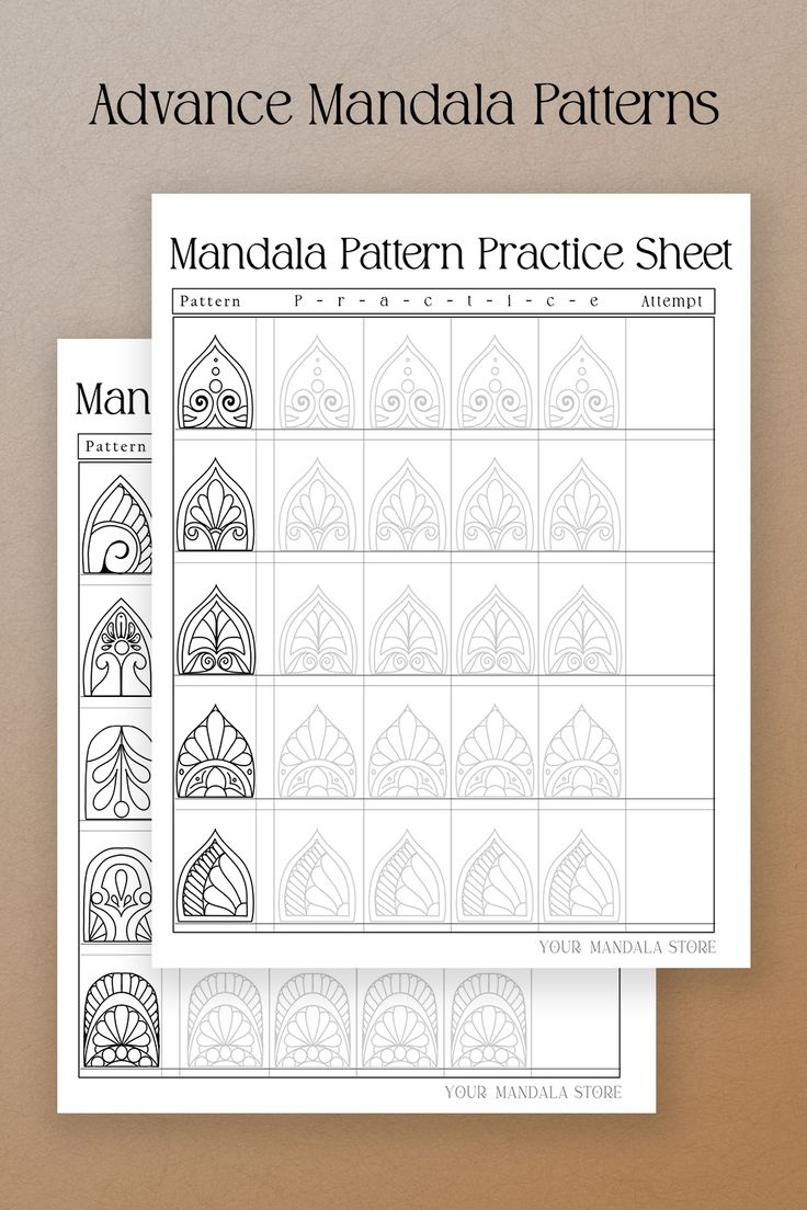 Mandala Practice Book- 50 Patterns, Mandala Practice Sheets inside Patterns Printable Mandala Practice Sheets