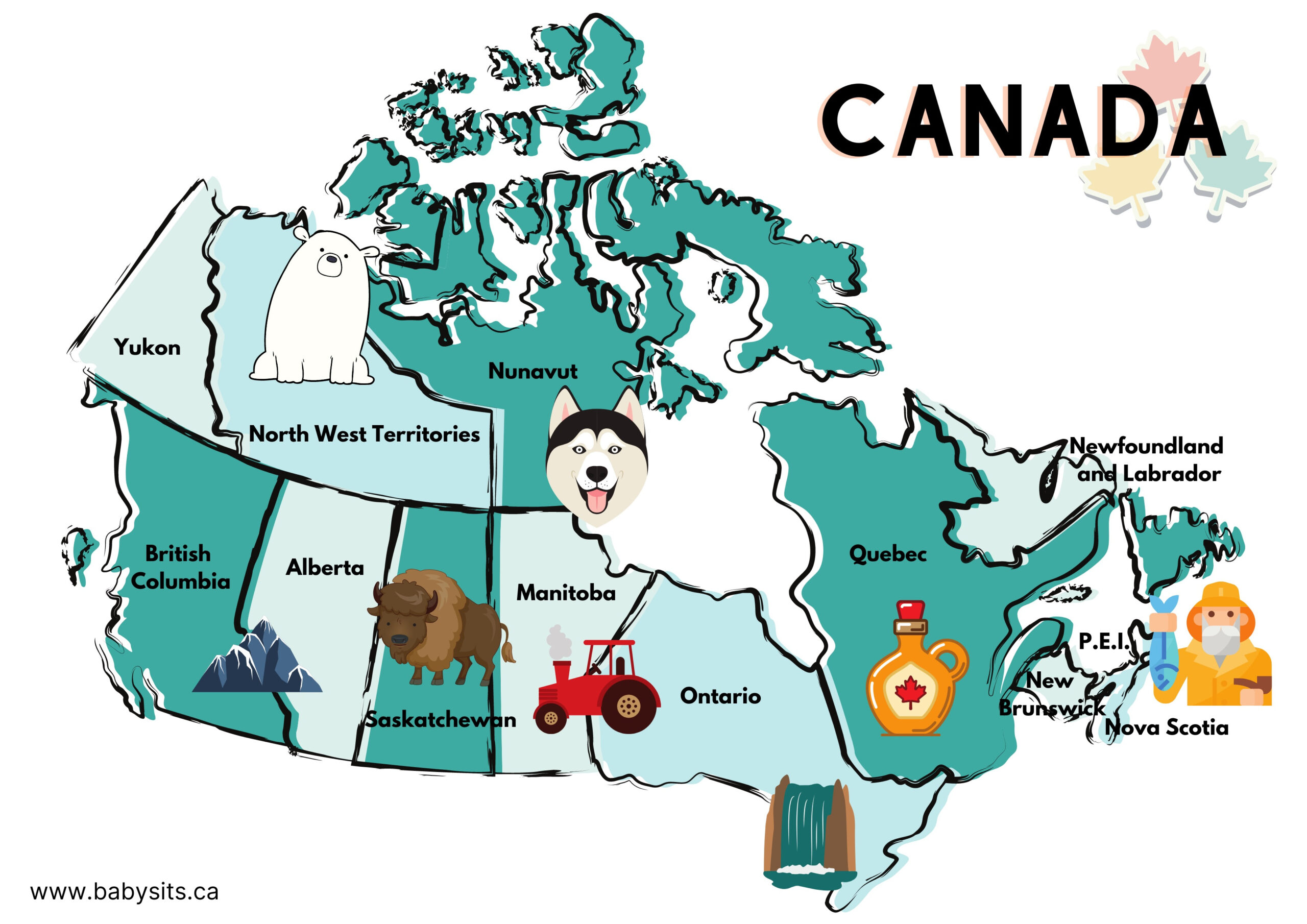 Map Of Canada For Kids (Free Printable), Facts And Activities within Free Printable Map Of Canada Provinces And Territories