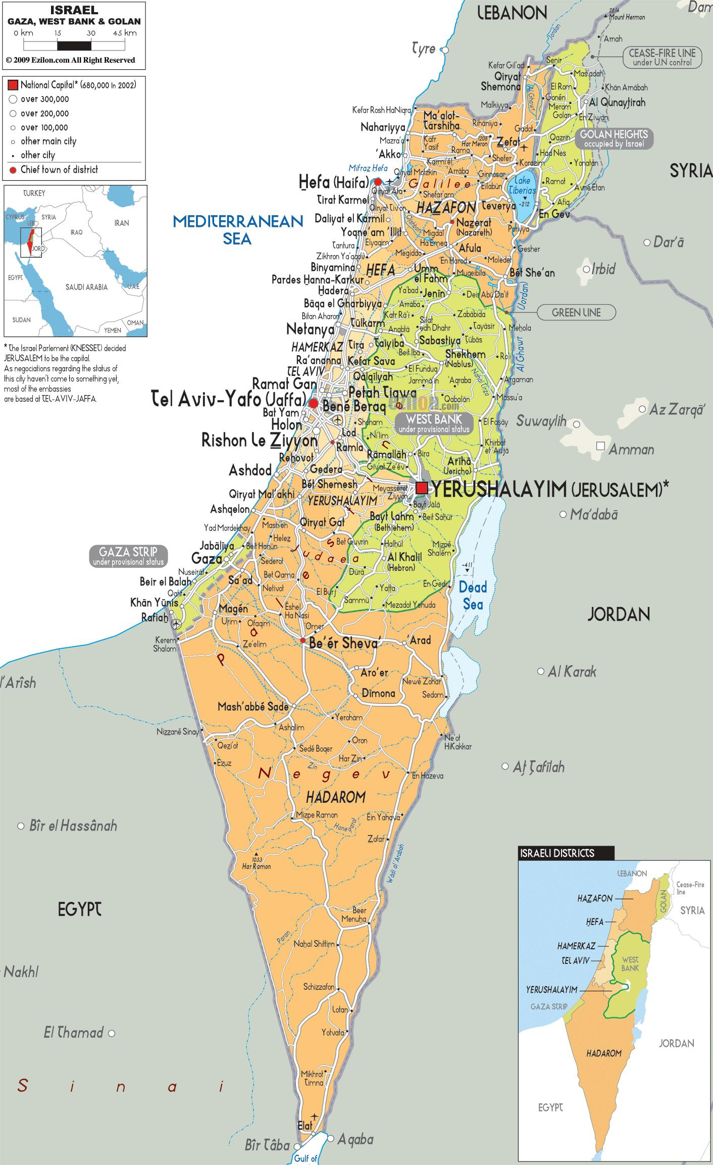 Map Of Israel: Offline Map And Detailed Map Of Israel with regard to Free Printable Map of the Holy Land