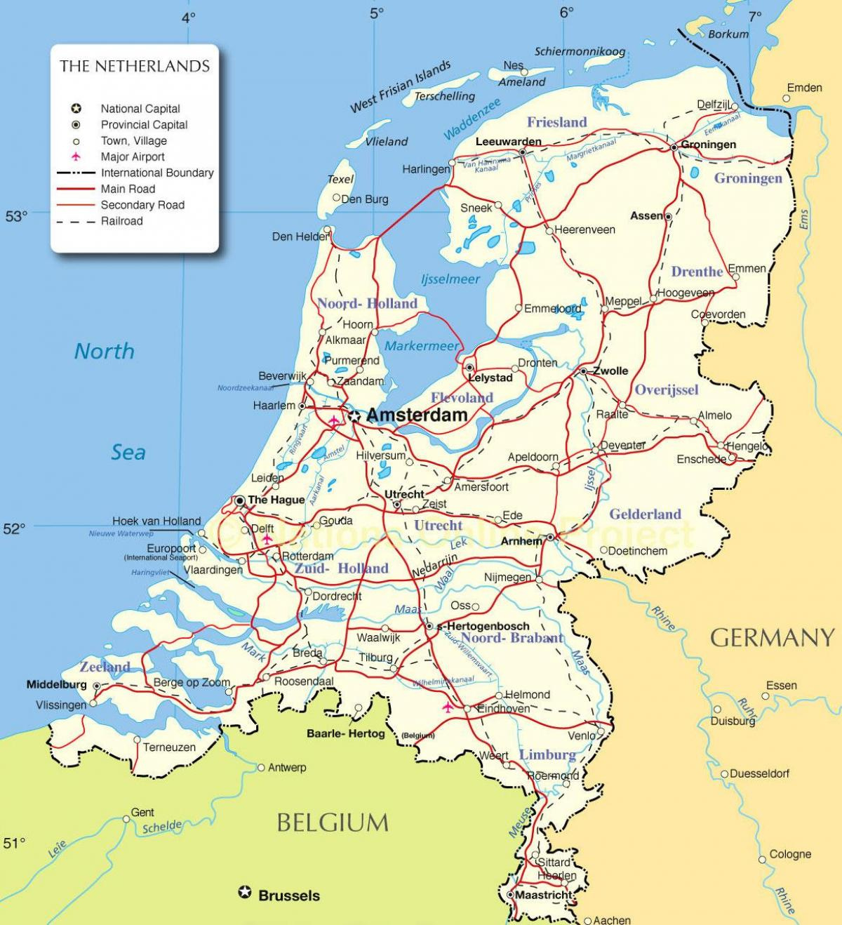 Map Of Netherlands: Offline Map And Detailed Map Of Netherlands regarding Free Printable Road Map Of The Netherlands