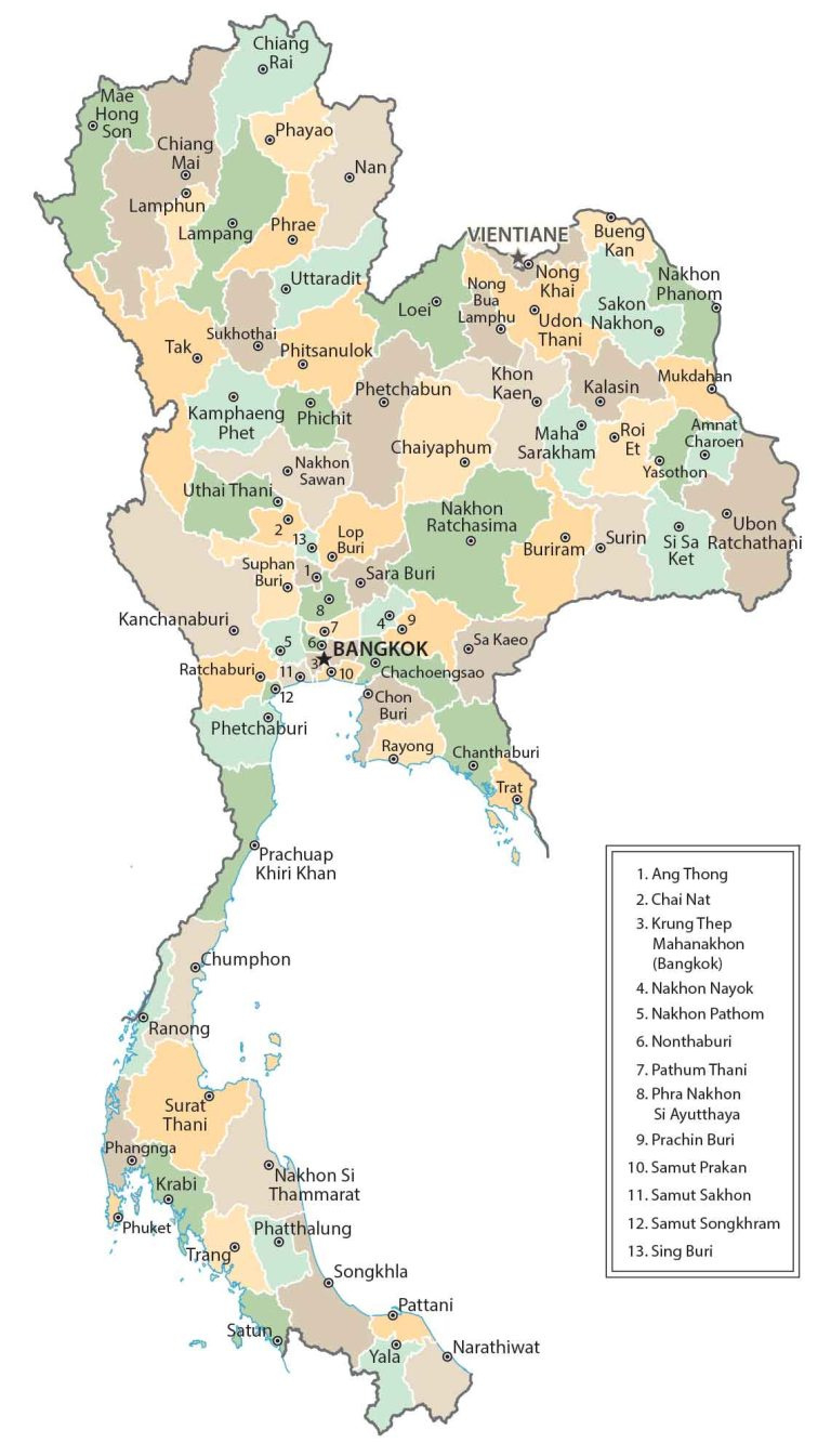 Map Of Thailand - Cities And Roads - Gis Geography in Free Printable Map of Thailand