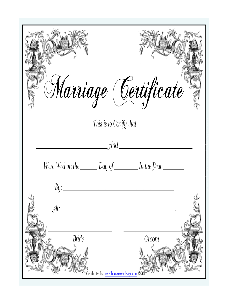 Marriage Certificate Form - Fill Online, Printable, Fillable within Free Fake Marriage Certificate Template