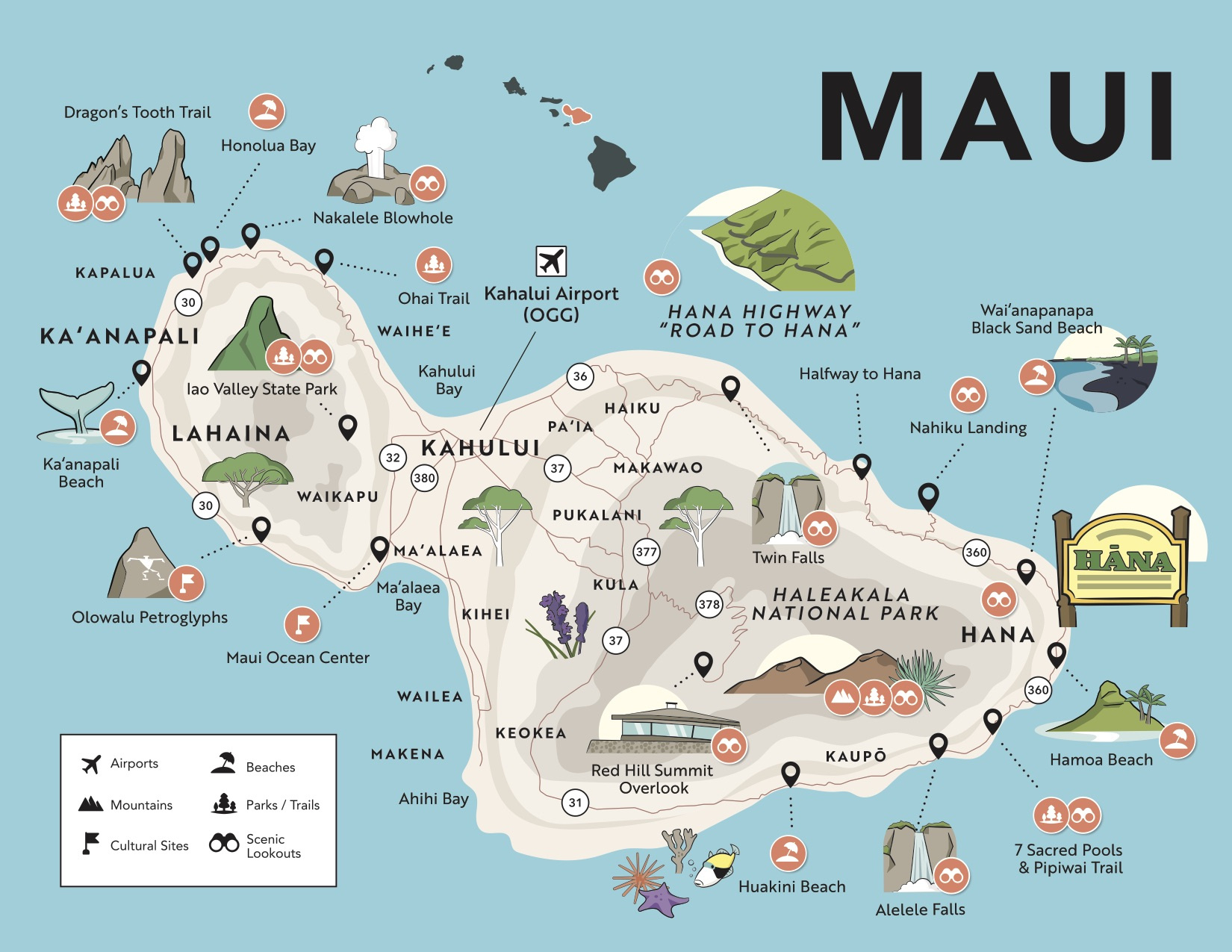 Maui Maps - 8 Maui Maps: Regions, Roads + Points Of Interest for Free Printable Map Of Maui