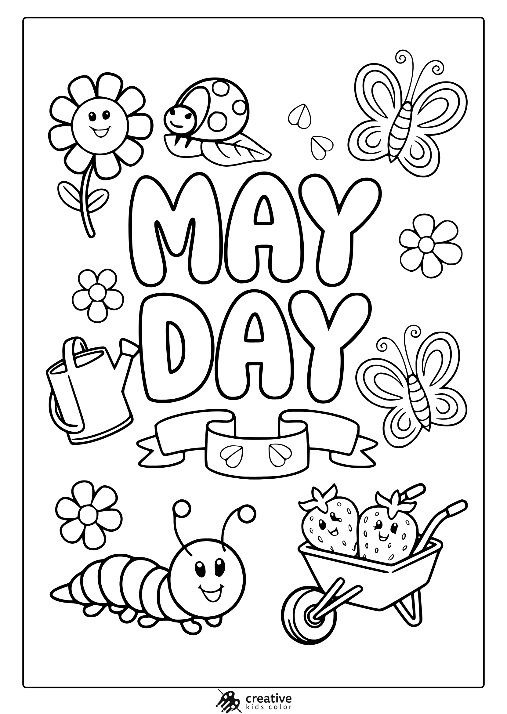 May Coloring Pages (Free &amp;amp; Fun Spring Printables) regarding Free May Day Printables
