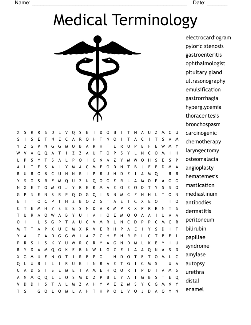 Medical Terminology Word Search - Wordmint inside Free Printable Medical Word Search