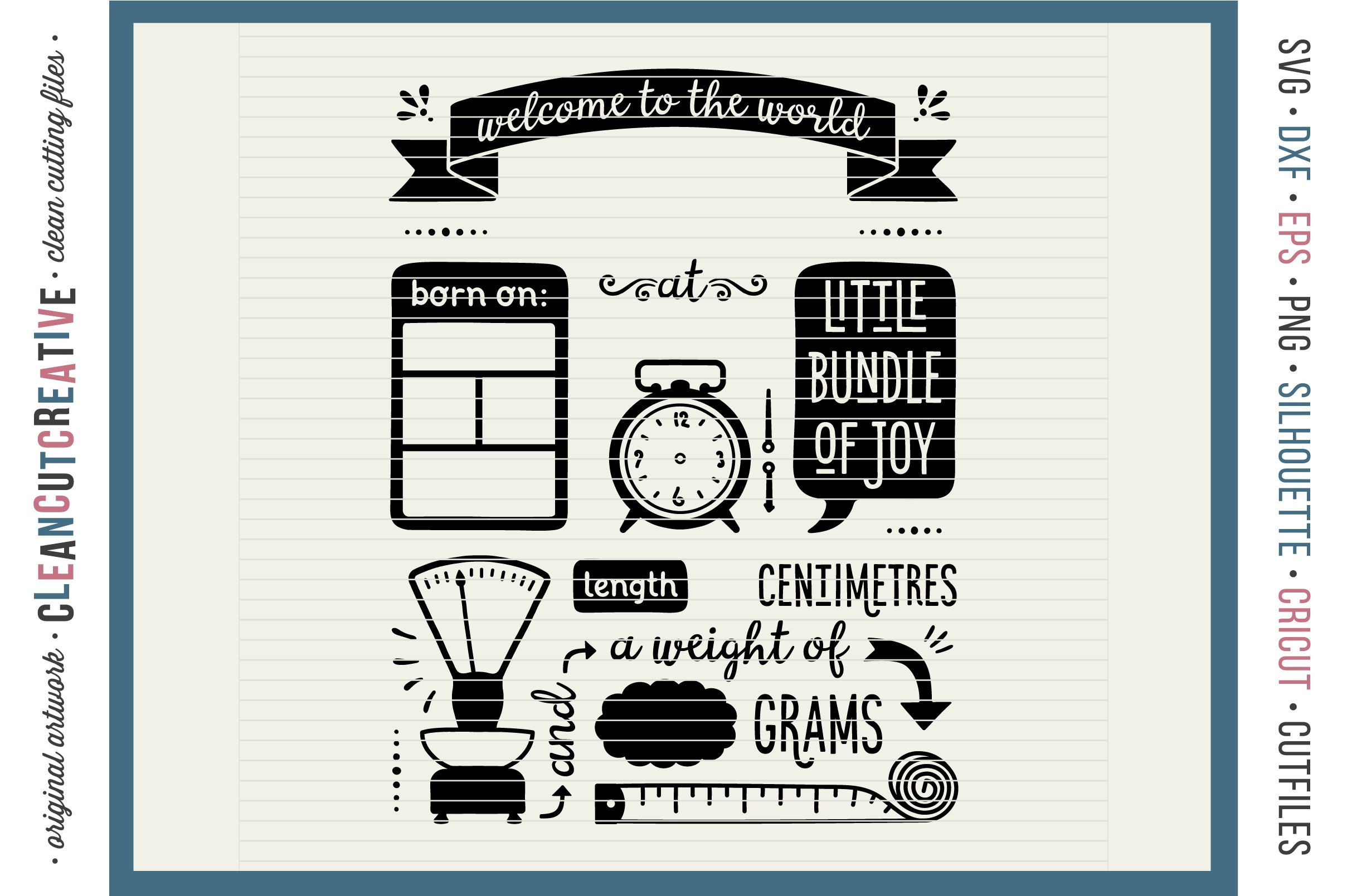 Metric Birth Stats Svg - Baby Birth Announcement Template in Free Birth Stats Template