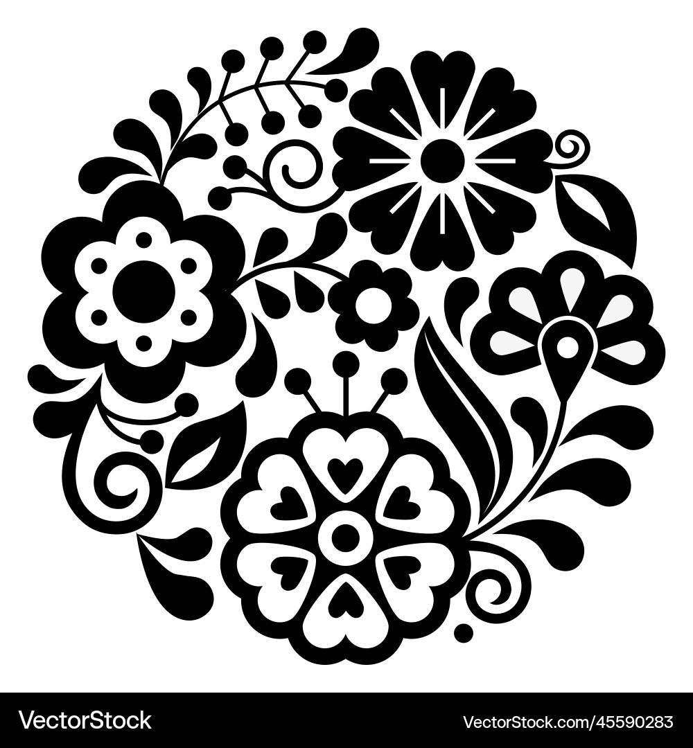 Mexican Floral Embroidery Royalty Free Vector Image throughout Printable Traditional Mexican Embroidery Patterns