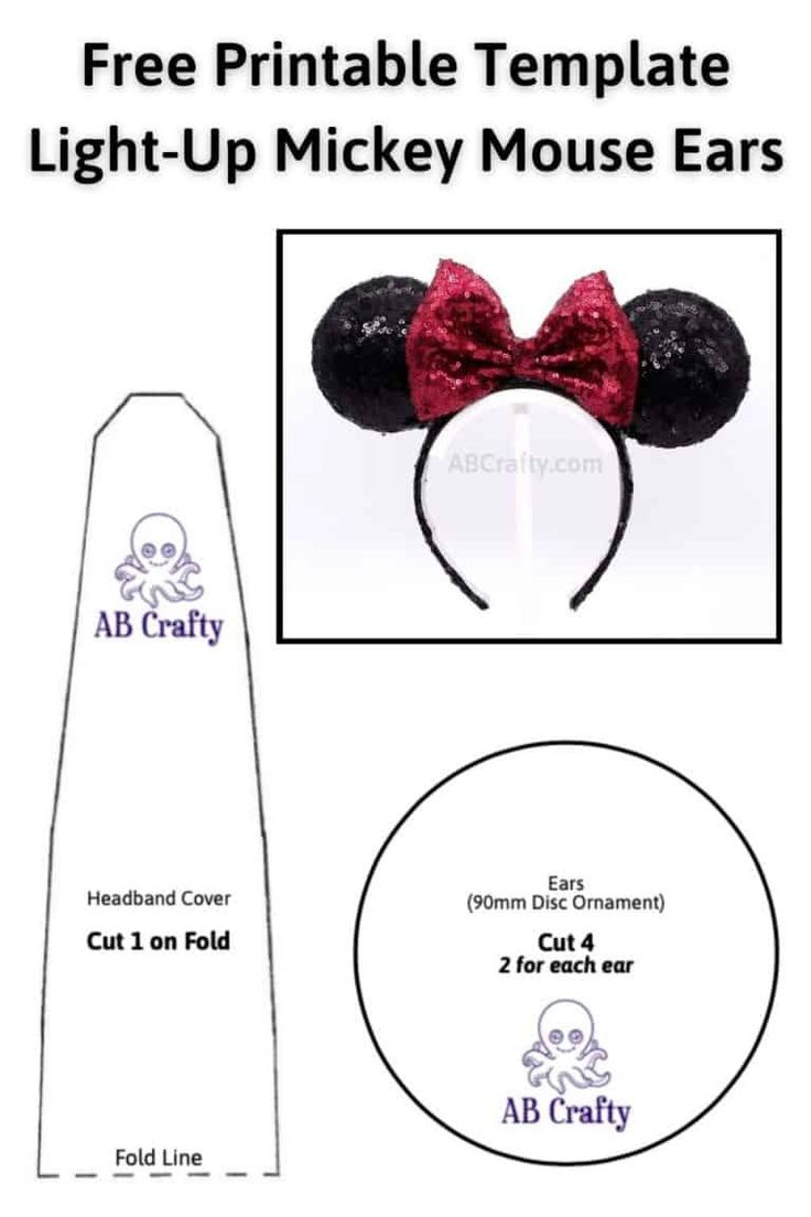 Mickey Mouse Ears Template - Free Printable Download - Ab Crafty inside Free Printable Mickey Mouse Ear Template