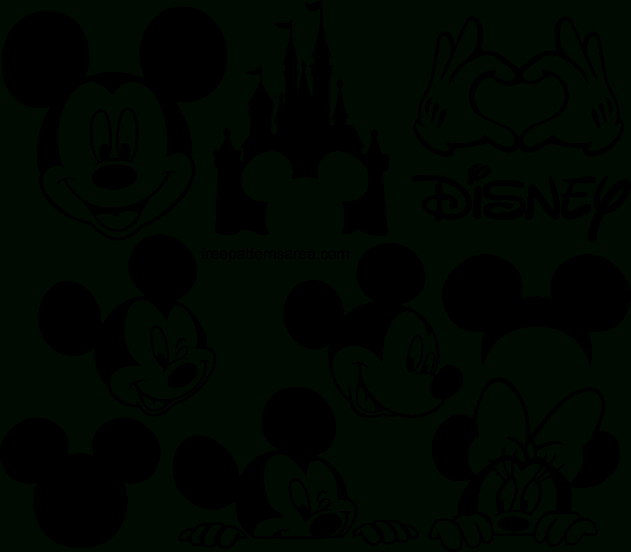 Mickey Mouse Svg Silhouette Vector Files - Freepatternsarea in Free Mickey Mouse Cut Out Printables
