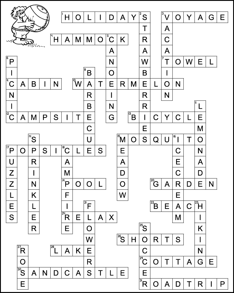 Middle School Summer Crossword Puzzle - Tree Valley Academy regarding Free Printable Crossword Puzzles For 6th Graders