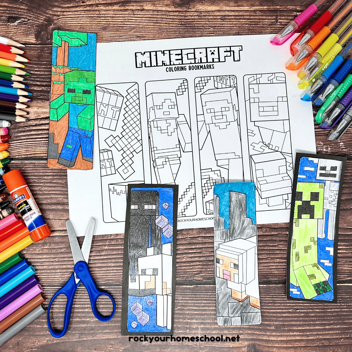 Minecraft Bookmarks To Color For Fun With Kids (Free) - Rock Your with regard to Free Minecraft Bookmark Printables