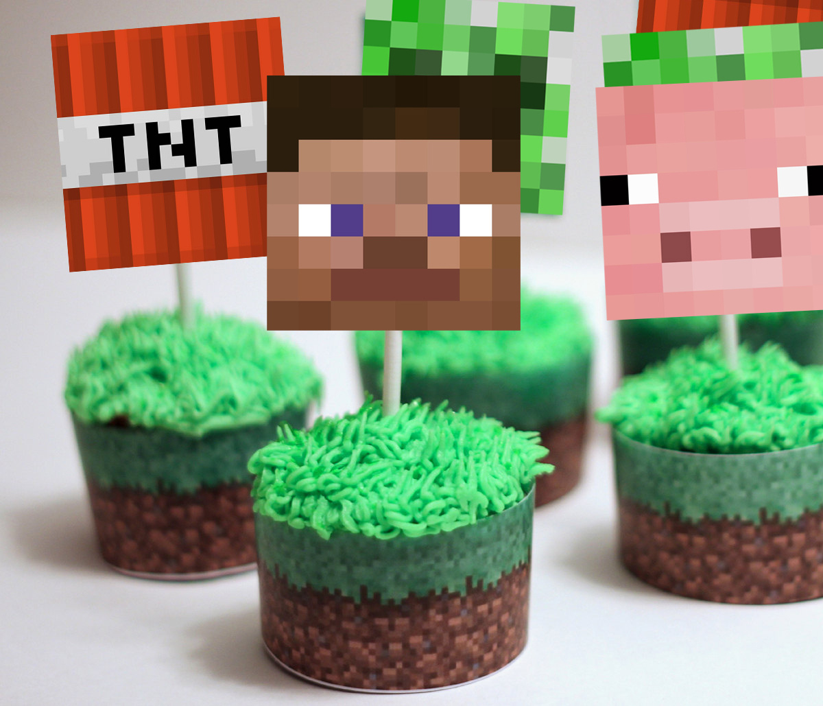 Minecraft Cupcake Toppers &amp;amp; Wrappers - Magical Printable with Free Printable Minecraft Cupcake Toppers
