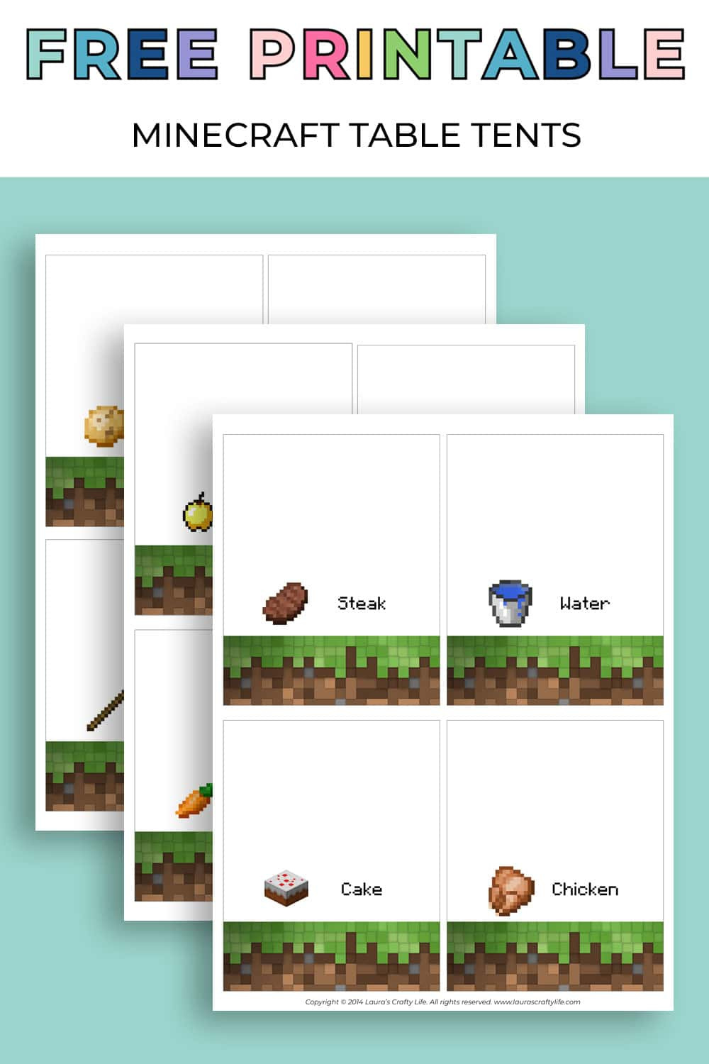 Minecraft Food Labels intended for Free Minecraft Party Food Printables