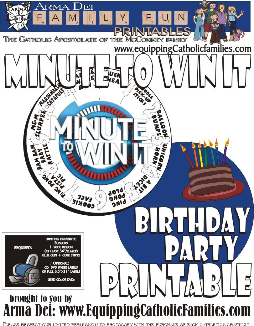 Minute To Win It With Free Printable with regard to Free Minute to Win It Printables