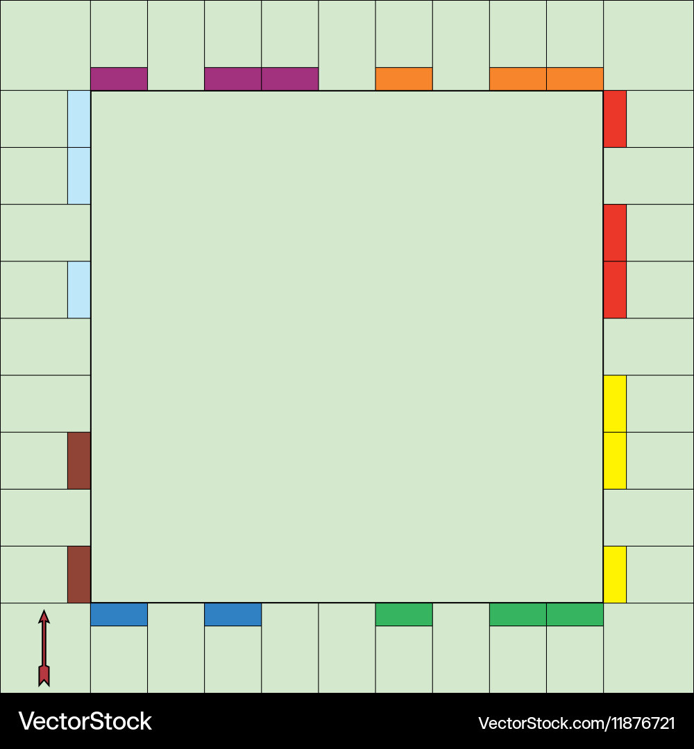 Monopol Spiel Board Vorlage Lizenzfreies Vektorbild intended for Free Printable Blank Monopoly Board