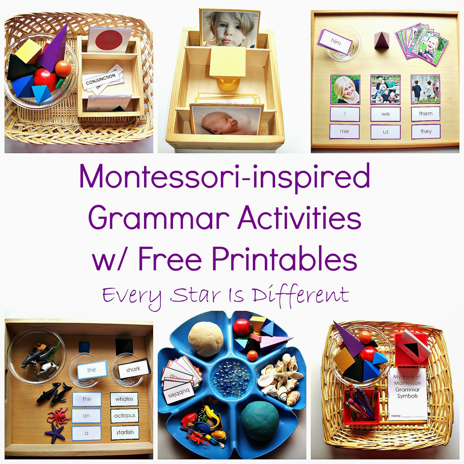 Montessori-Inspired Grammar Activities With Free Printables for Free Montessori Language Printables