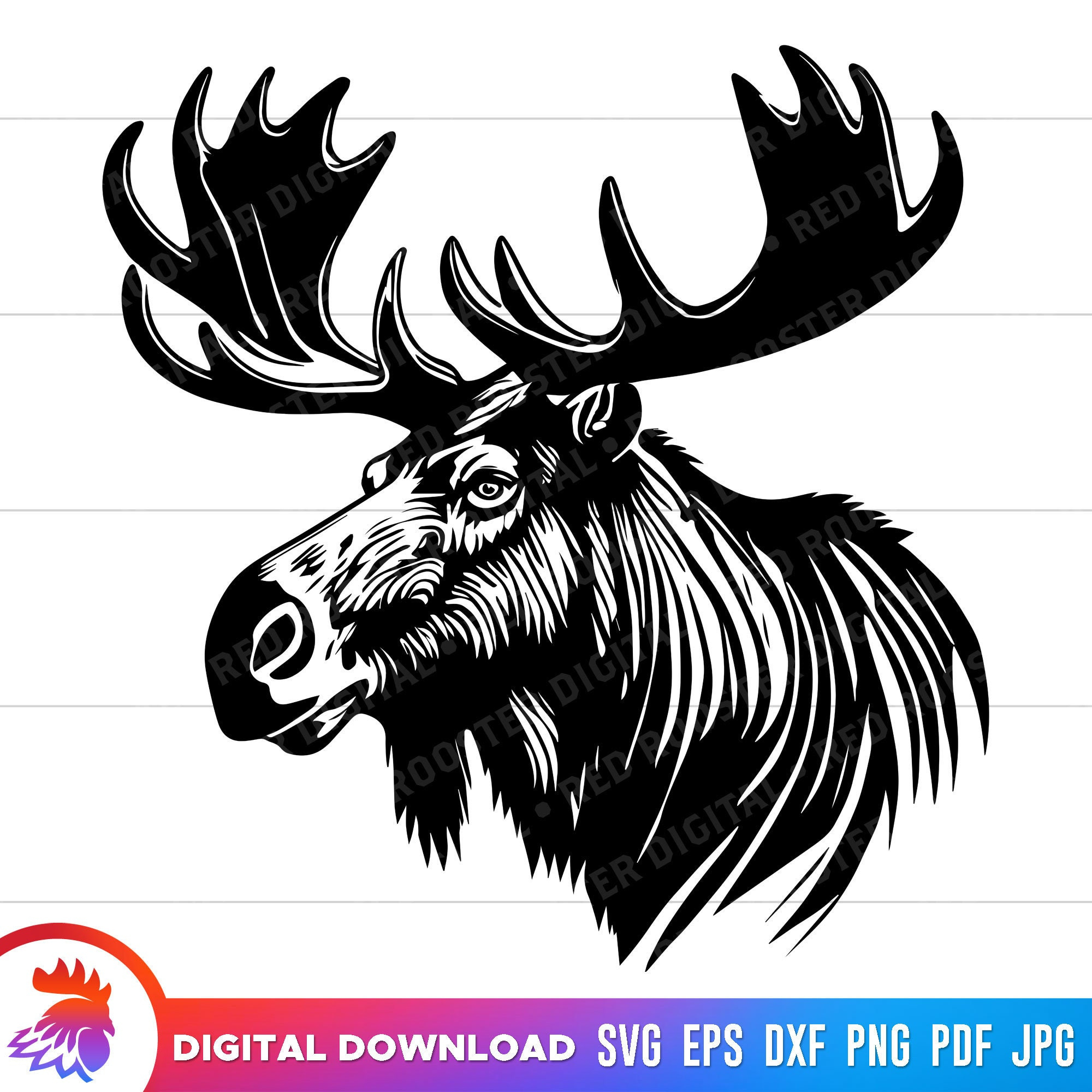 Moose Head Paper - Etsy intended for Printable Moose Head Stencil