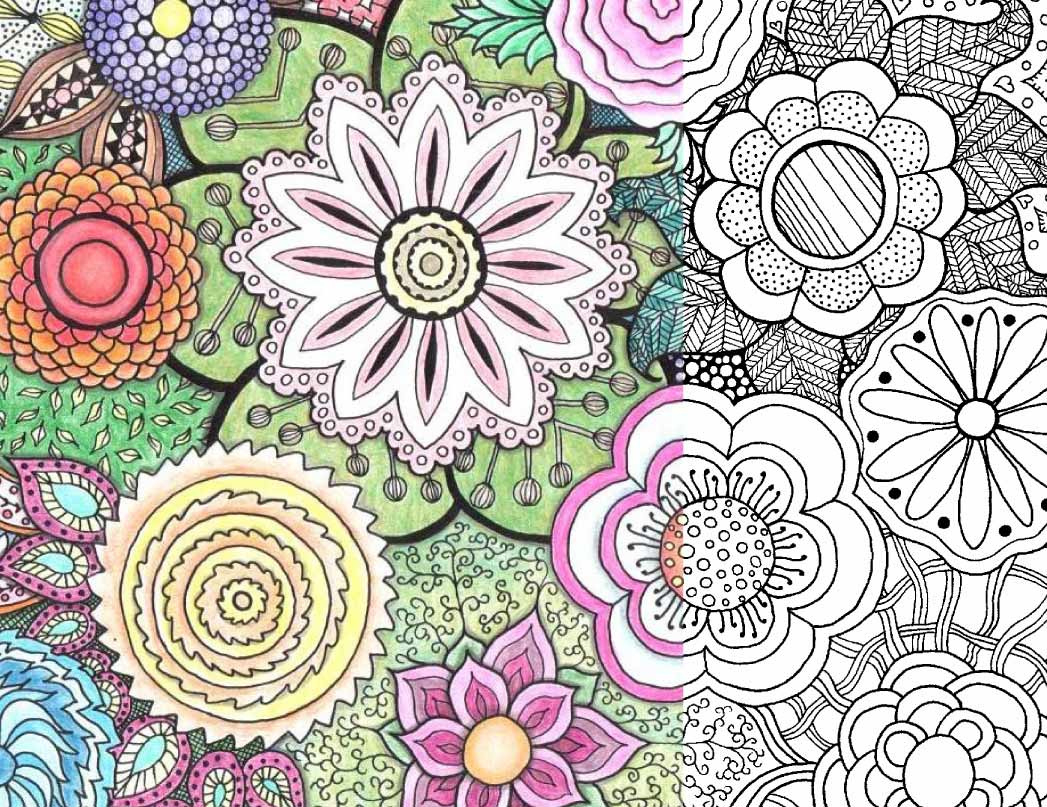 More Coloring Pages For Adults: Zentangle Flowers —Yet Another Mom intended for Free Printable Patterns For Zentangle Flowers