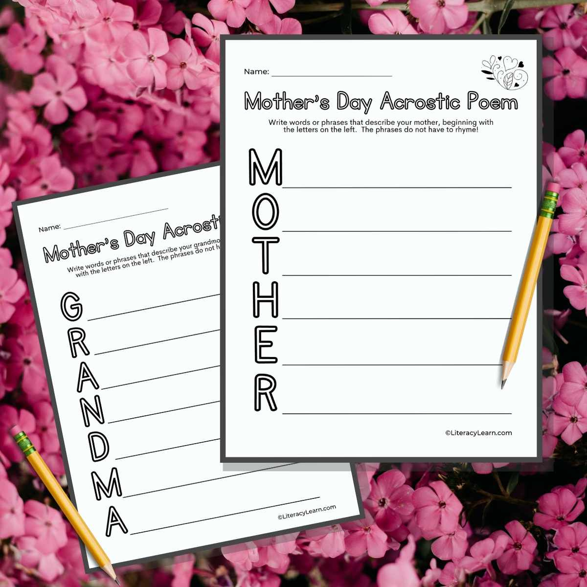 Mother&amp;#039;S Day Acrostic Free Printable For Mom &amp;amp; Grandma - Literacy pertaining to Free Printable Acrostics