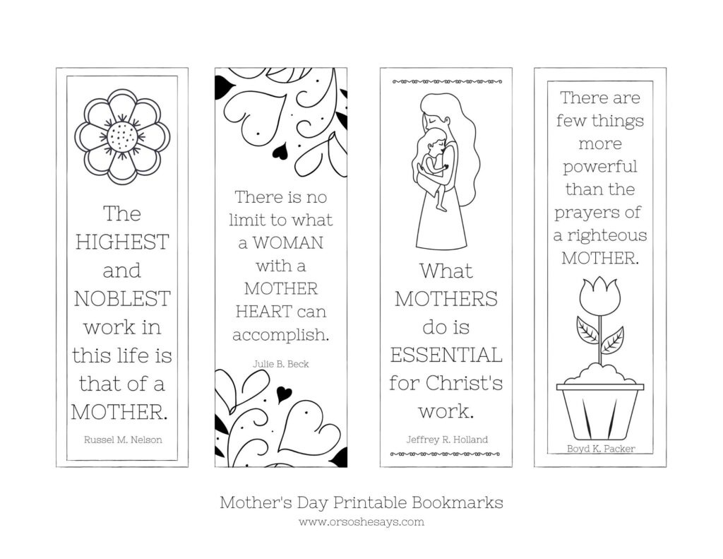 Mother&amp;#039;S Day Bookmark Printable ~ Ready To Color! - Or So She Says regarding Free Printable Christian Mothers Day Crafts