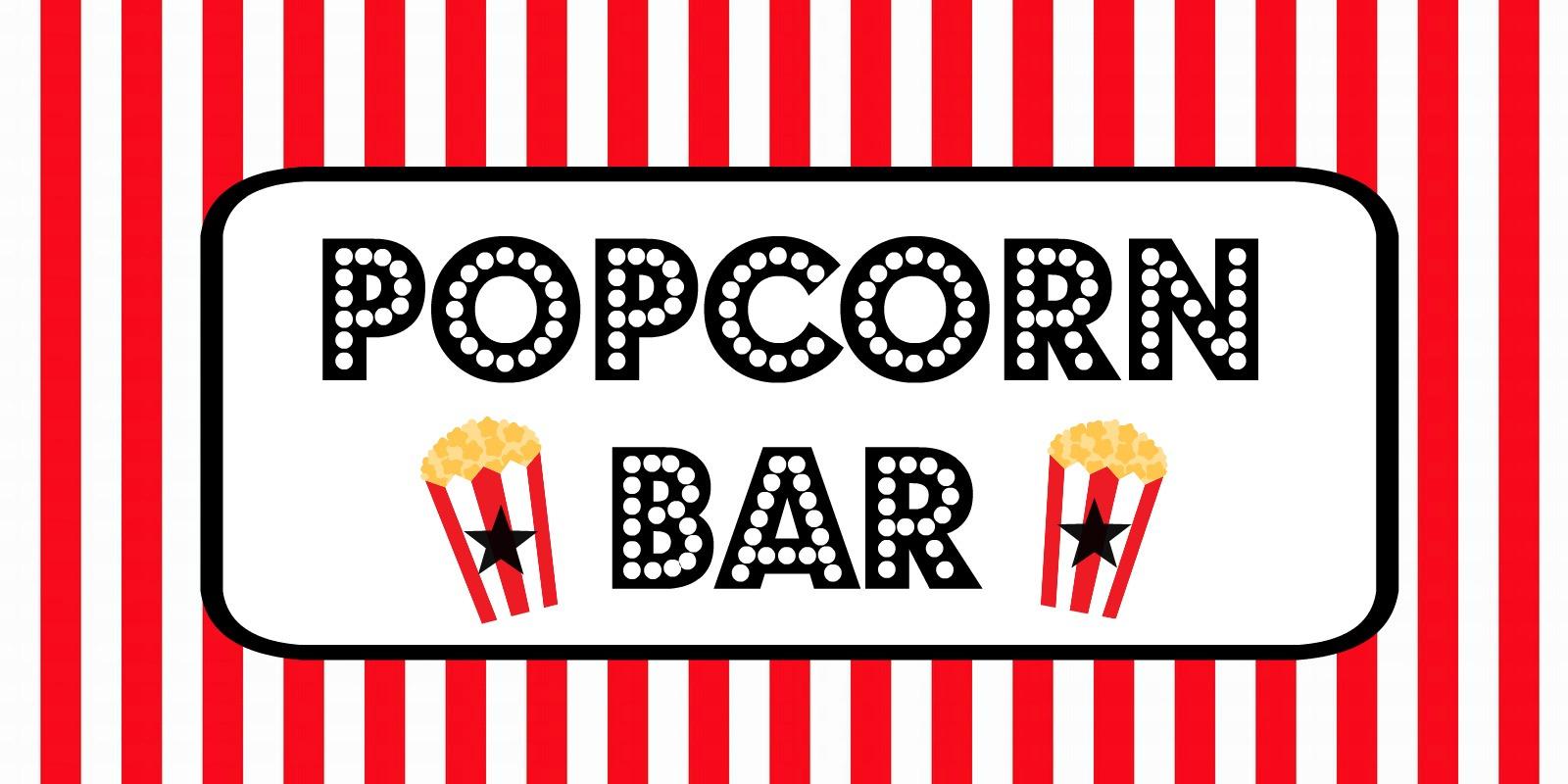 Movie Night Party “Popcorn Bar”- Free Printable Food Labels throughout Free Popcorn Printables