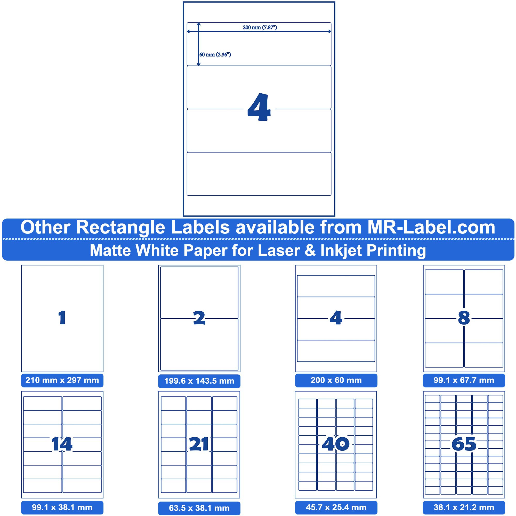 Mr-Label 200 X 60 Mm Matte White Lever Arch File Labels – Self throughout Lever Arch File Label Template Free Download