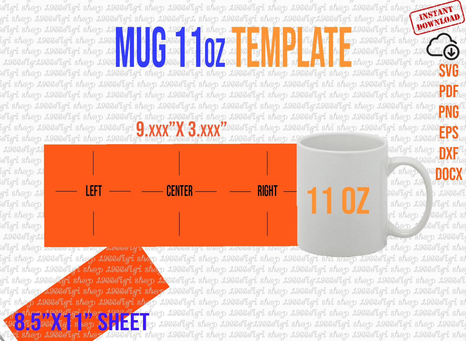Mug 11Oz Template, 11 Oz Mug Template For Sublimation Full Wrap throughout 11 Oz Mug Template Free