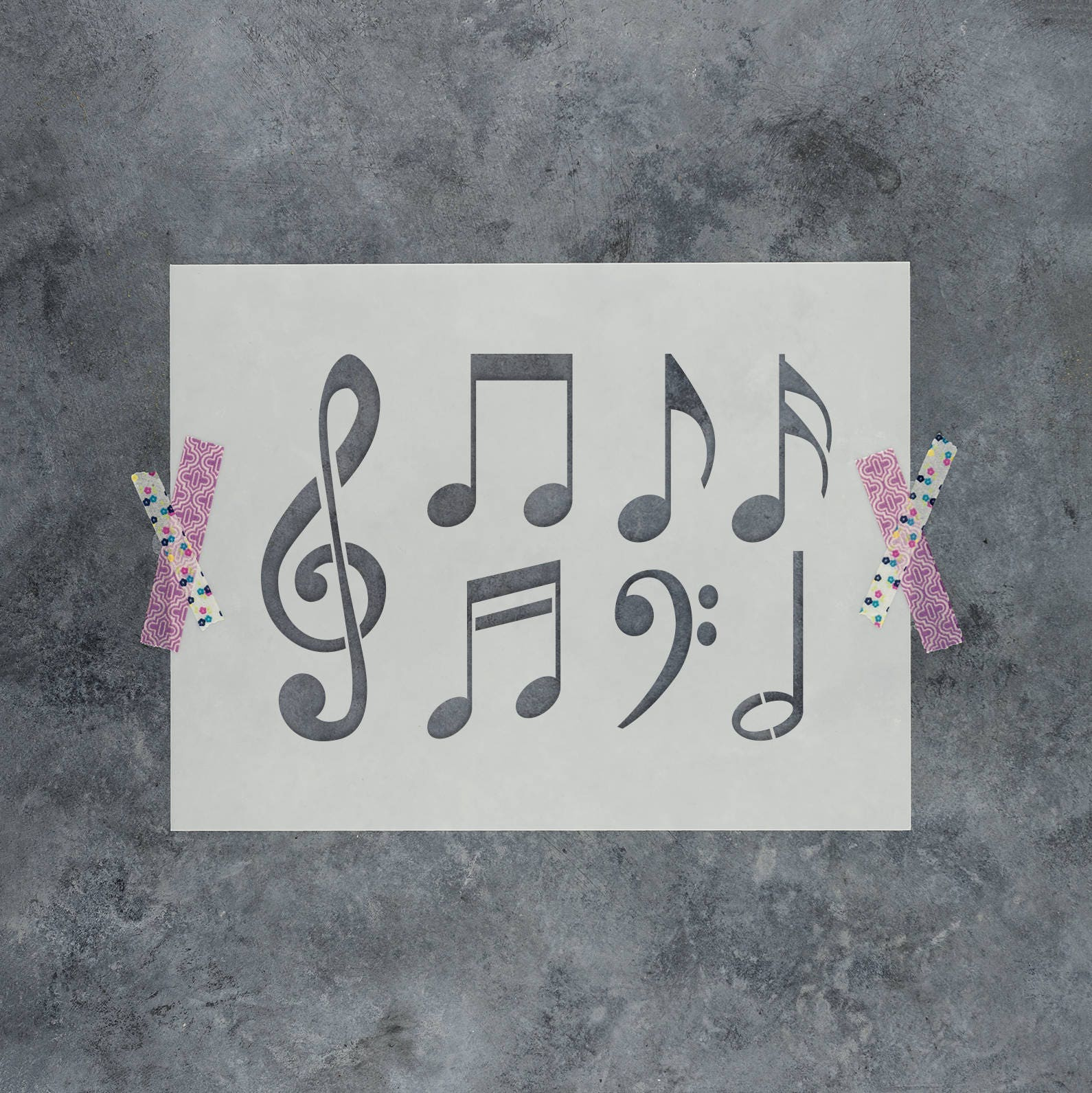 Music Notes Stencil - Large Music Note Stencil, Music Stencils within Music Note Stencils Printable
