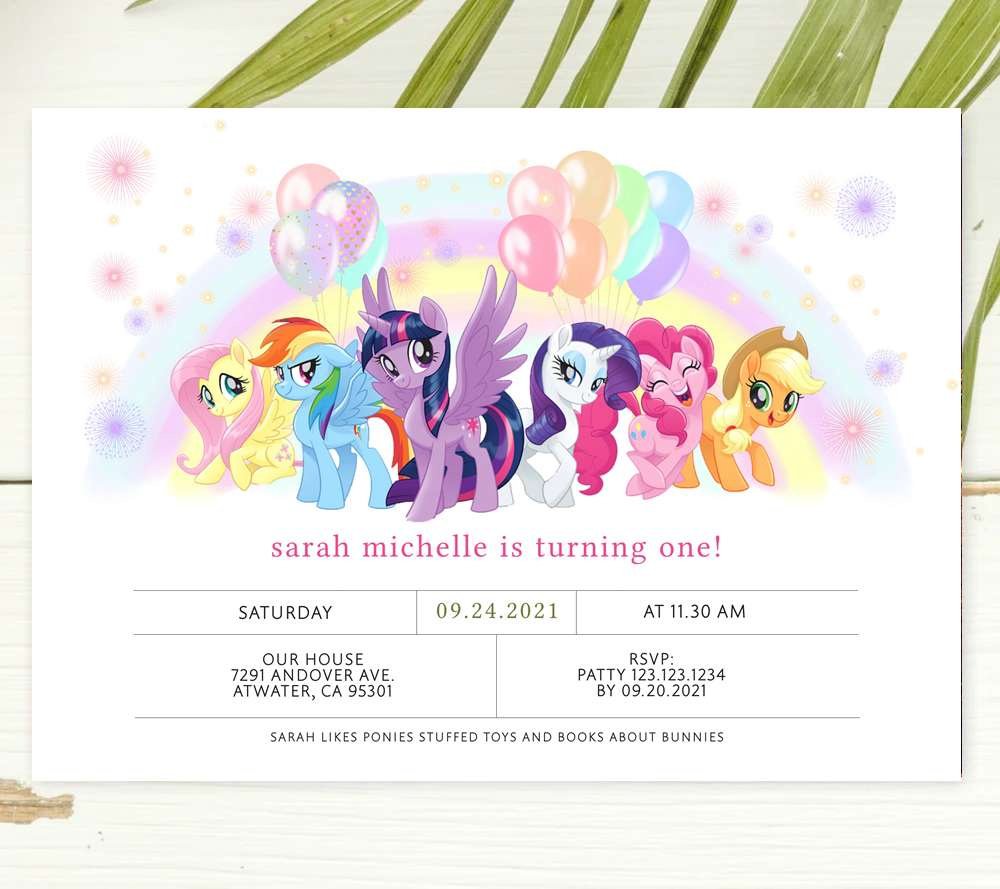 My Little Pony Invitations - Edit Yourself Online Free Demo for My Little Pony Birthday Party Invitation Template Free
