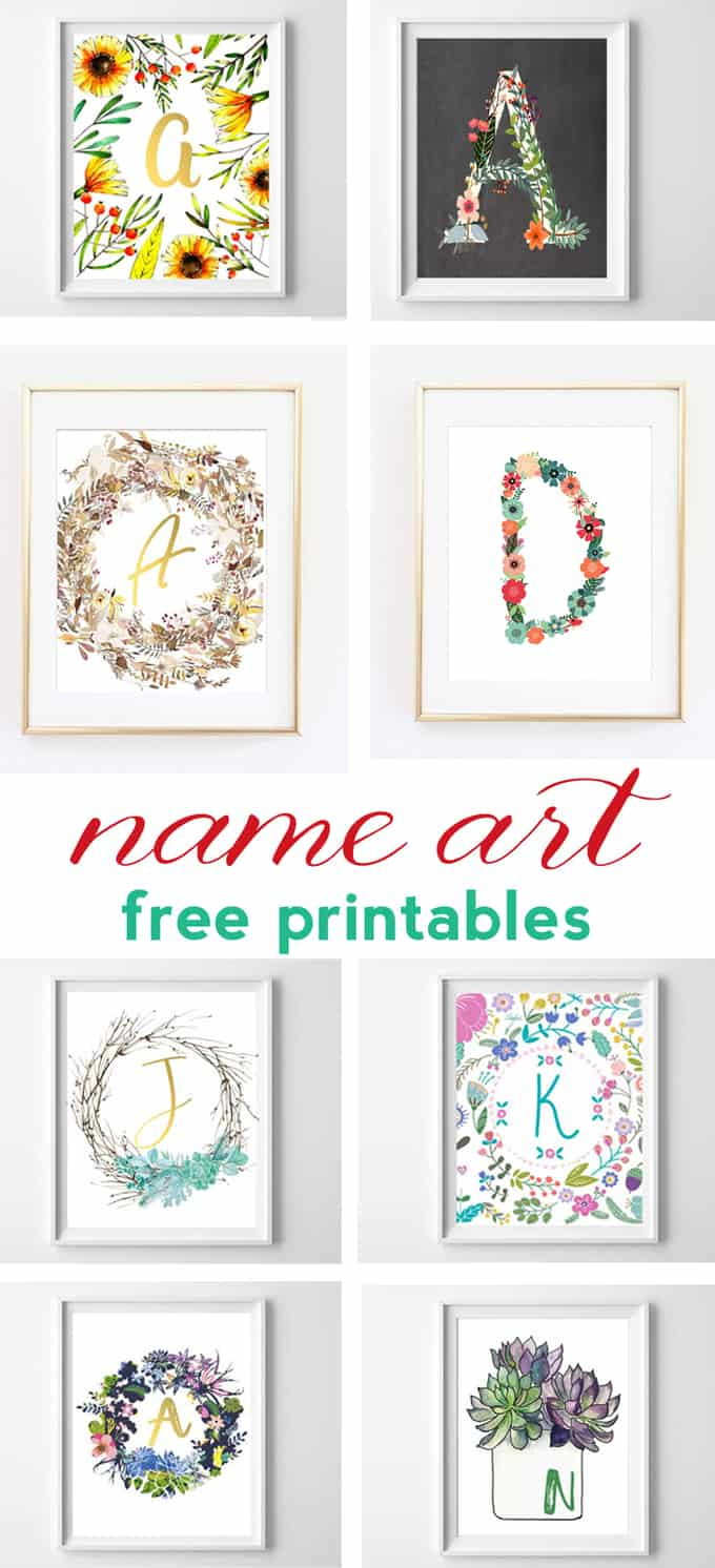 Name Art And Alphabet Printables {Free Printable Art} throughout Free Name Printables