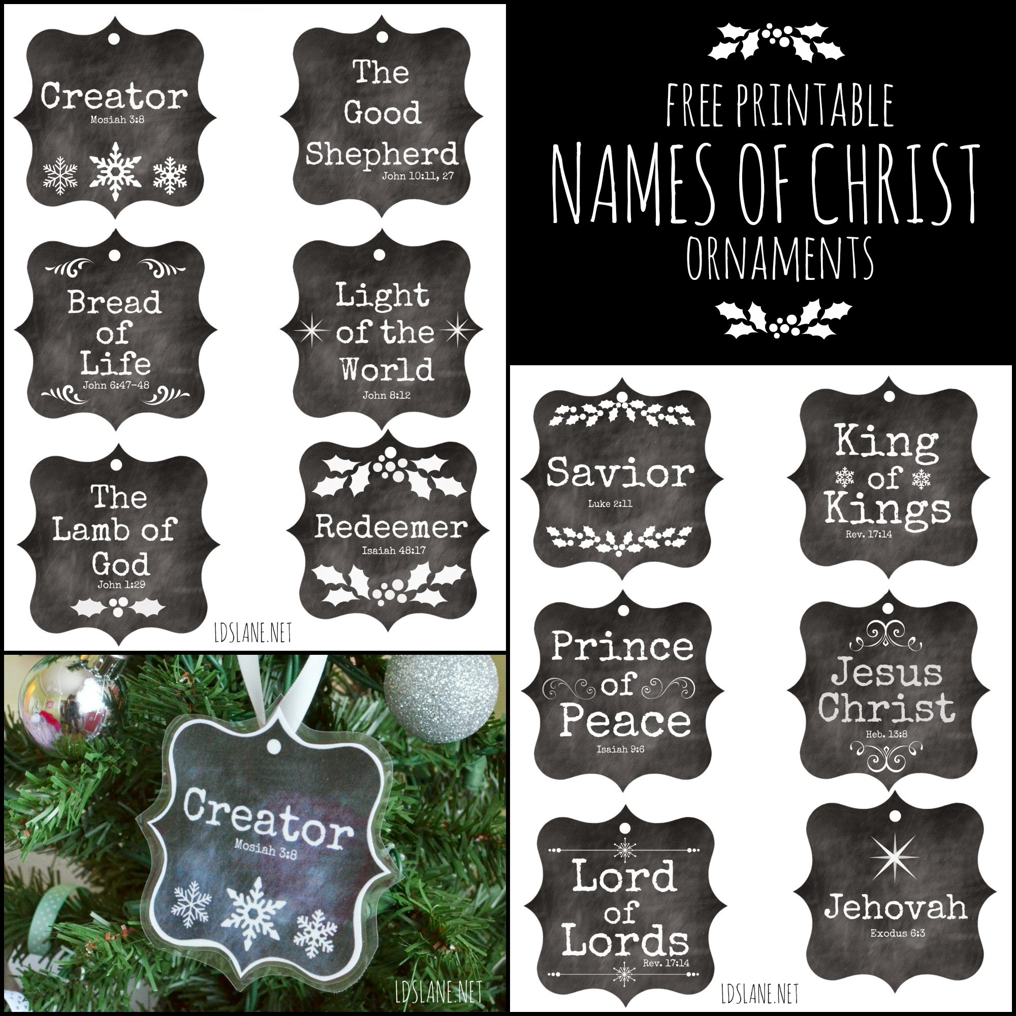 Names Of Christ - Free Printable Ornaments regarding Free Printable Names of Jesus
