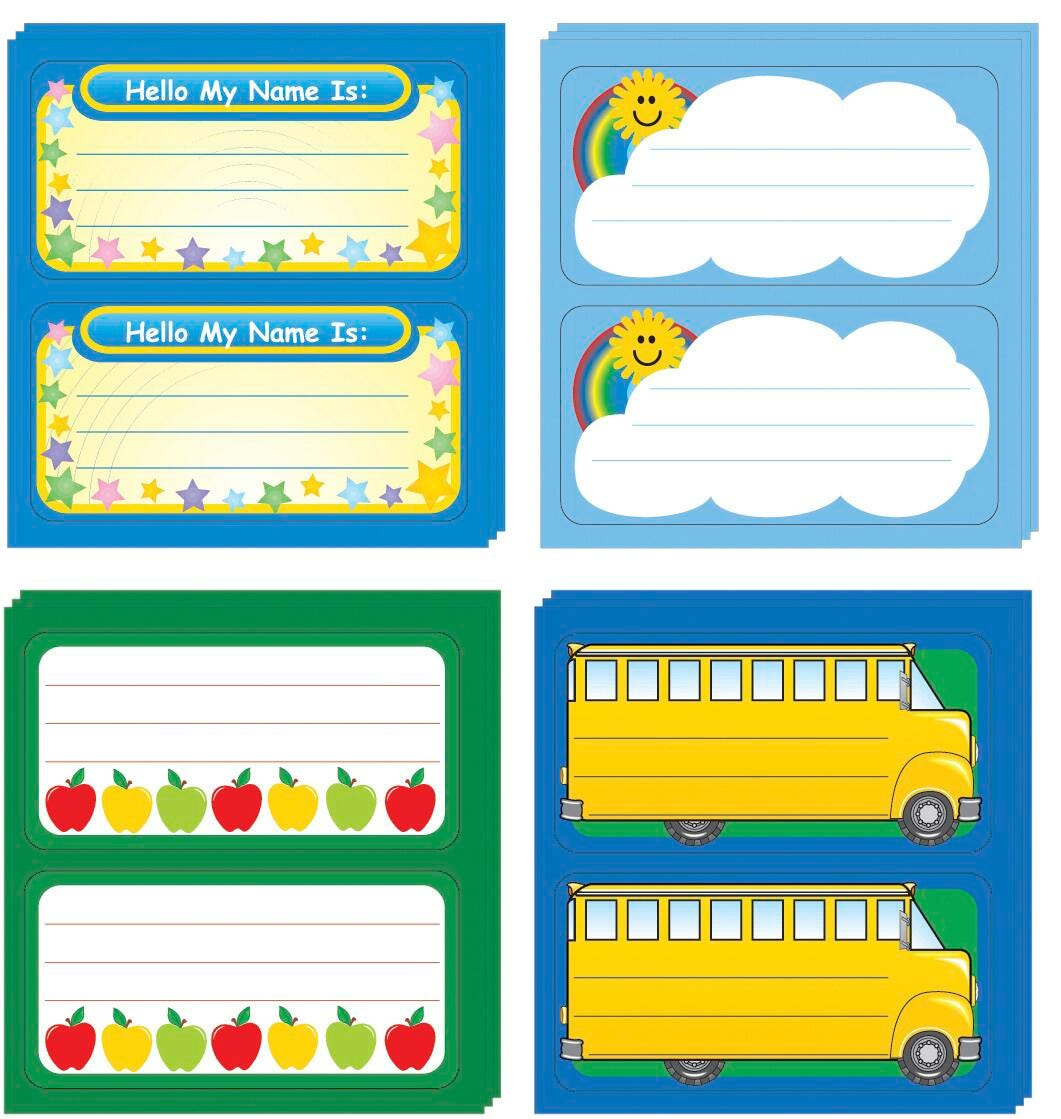 Nametag And Label Assortment within Free Field Trip Name Tags Template
