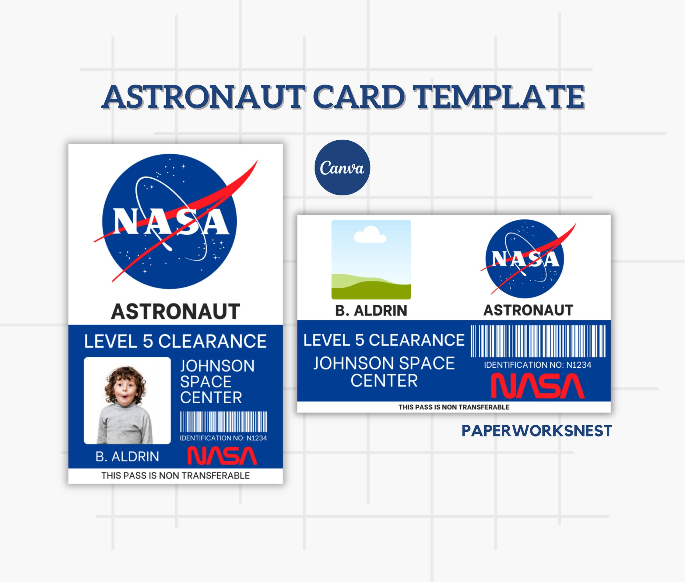 Nasa Astronaut Id Badge Template , Name Badge, Space Astronaut for Free Printable Nasa Badges