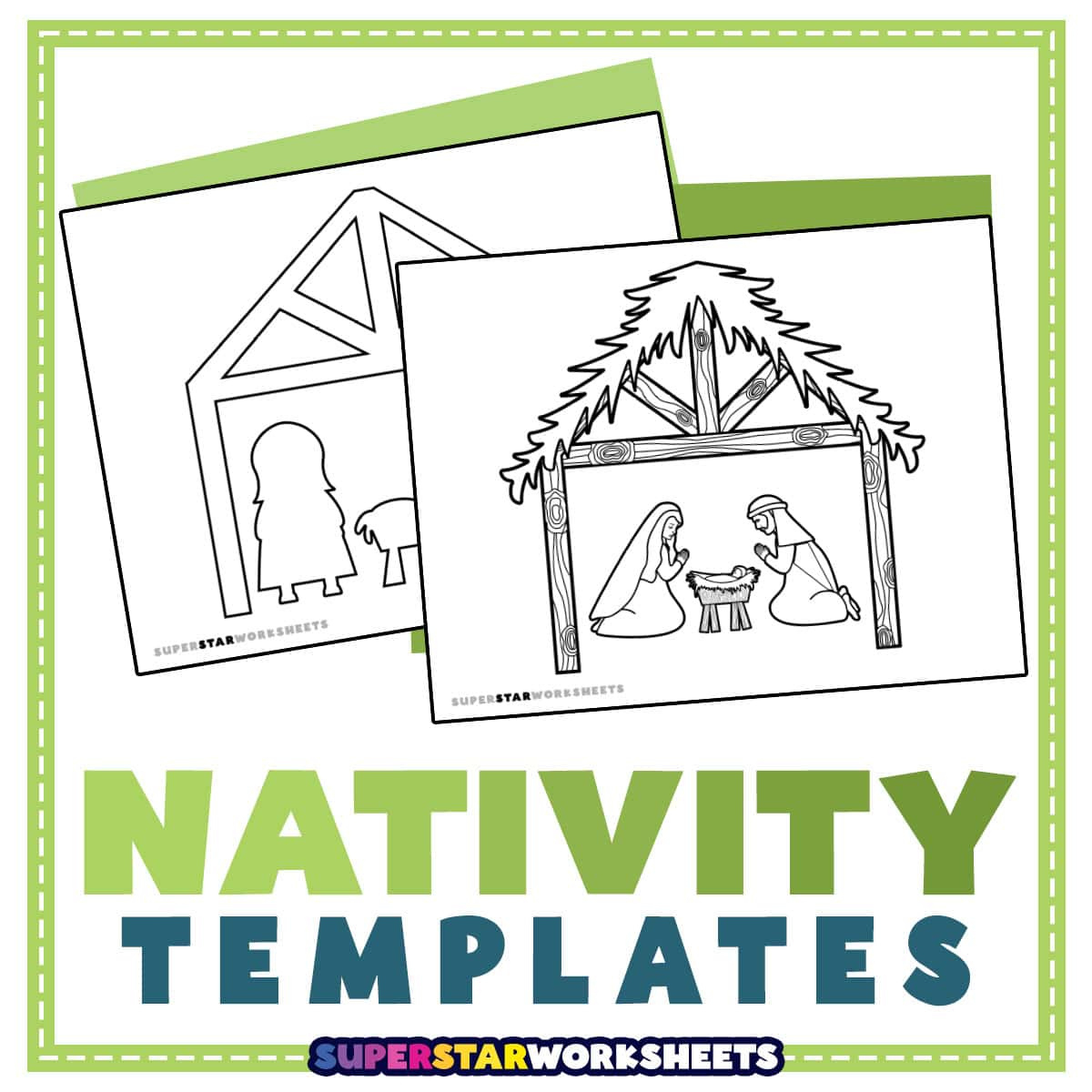 Nativity Template (Free Printables) - Superstar Worksheets intended for Free Printable Nativity Patterns