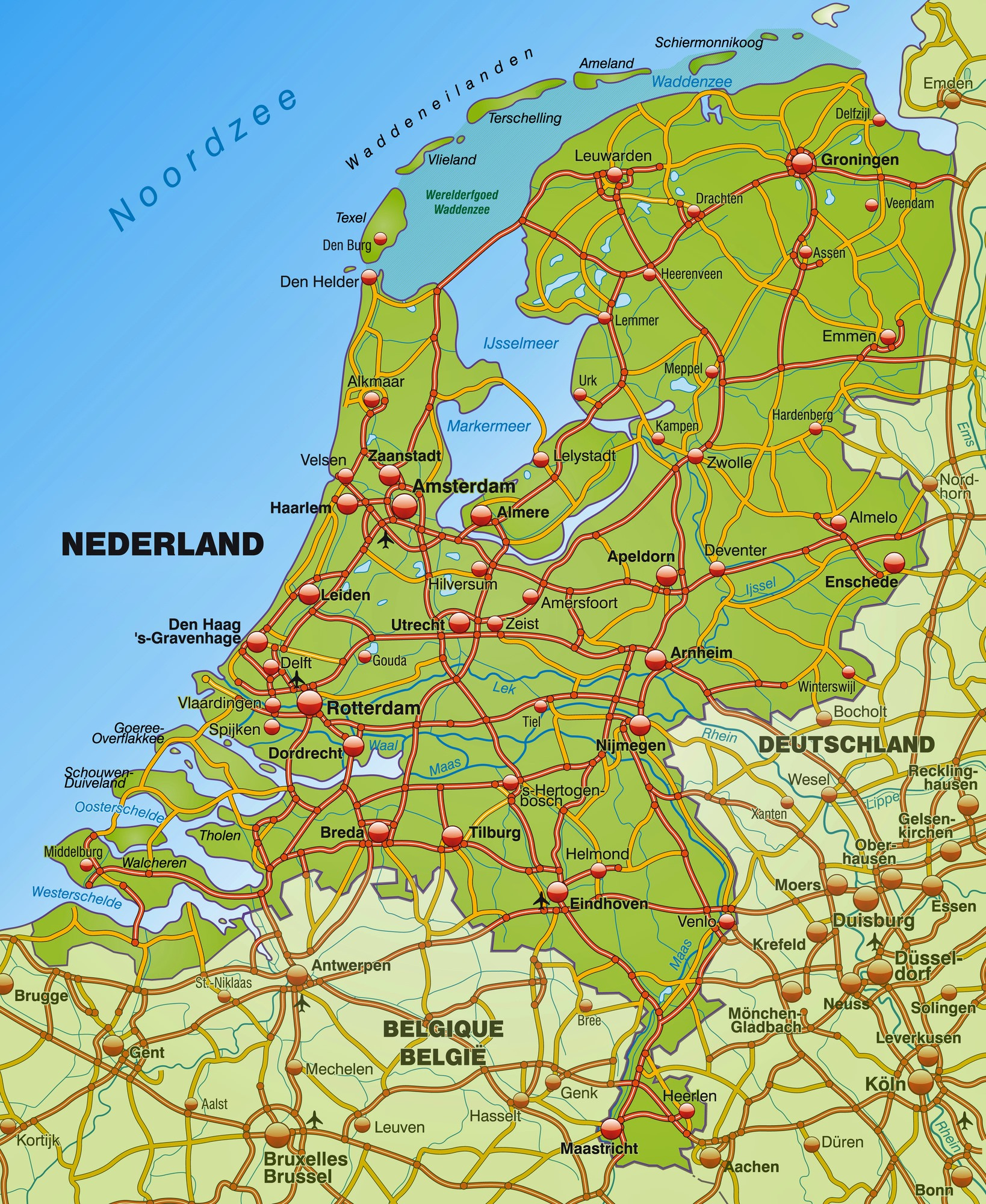 Netherlands Maps | Printable Maps Of Netherlands For Download with Free Printable Road Map Of The Netherlands