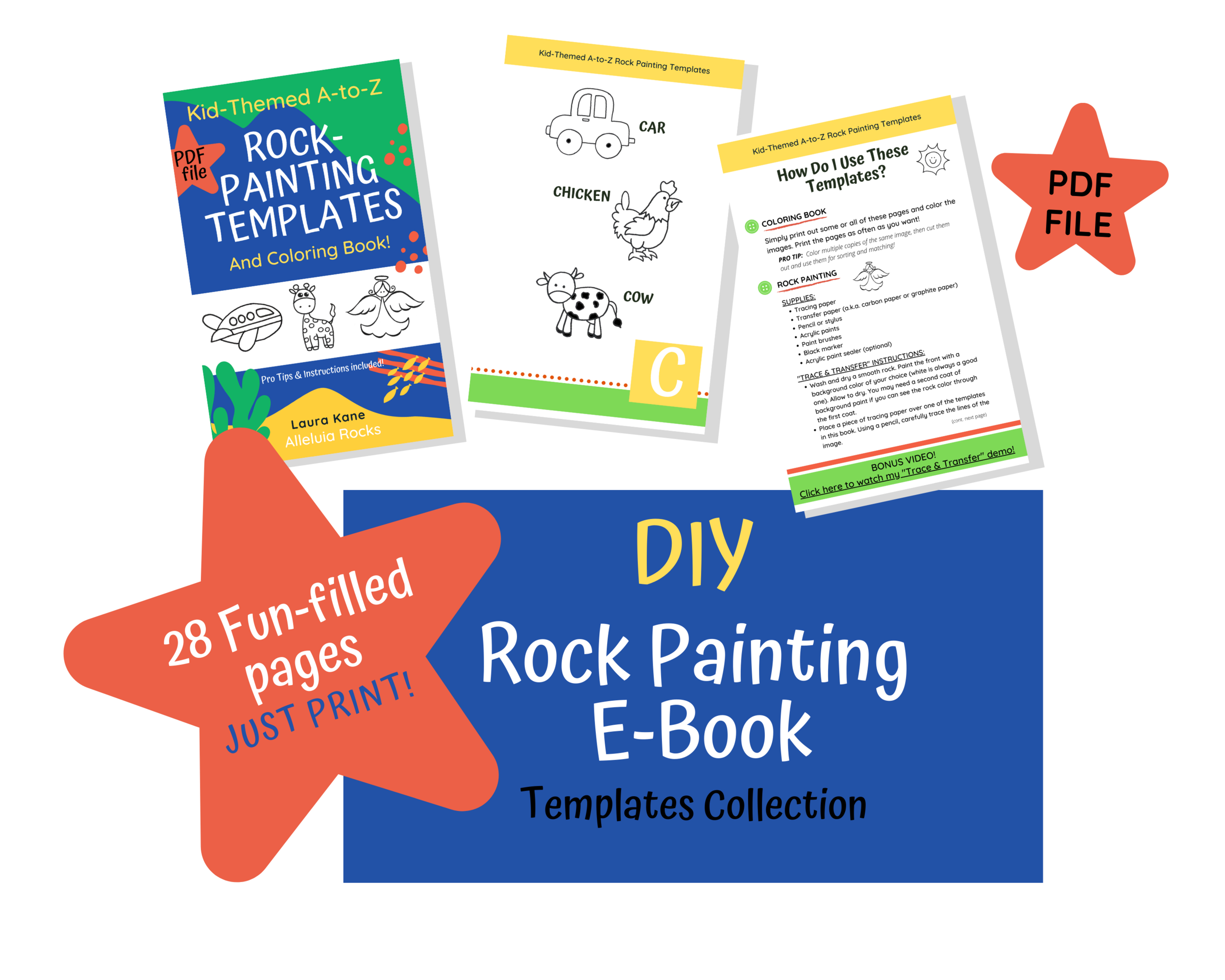 New! Diy Rock Painting Templates E-Book Now Available! — Alleluia throughout Free Printable Rock Painting Stencils