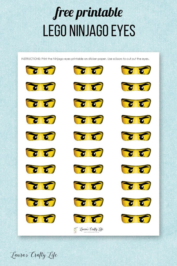Ninjago Cupcake Liners in Free Printable Ninja Eyes
