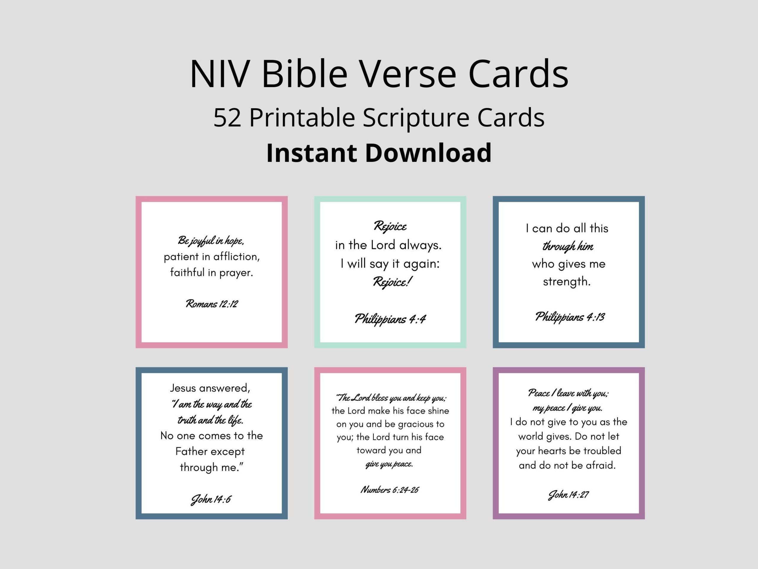 Niv Bibelvers Karten | Schriftkarten Für Frauen | Druckbare intended for Free Printable Niv Bible