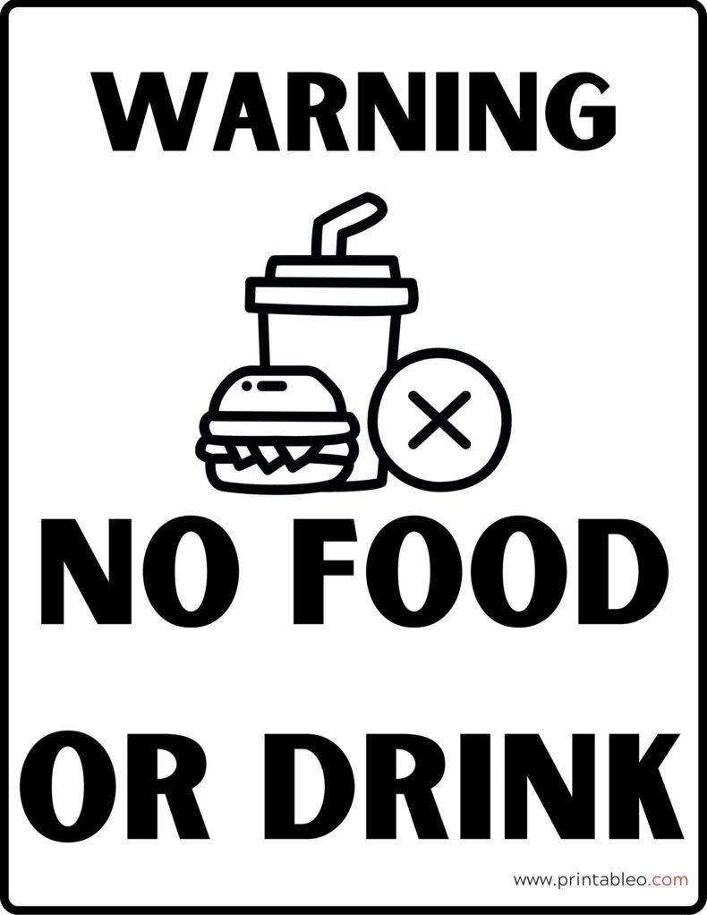 No Food Allowed Signs No Food Or Drink Printable Sign - Printable within Free Printable No Food Signs