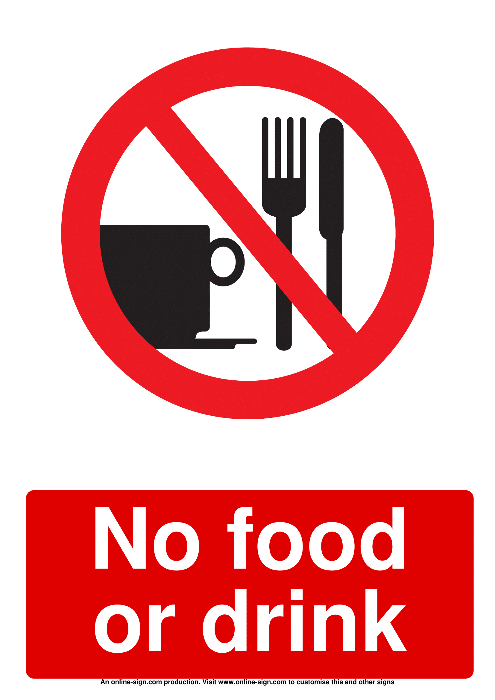 No Food Or Drink Signs | Poster Template for No Food or Drink Sign Free Printable