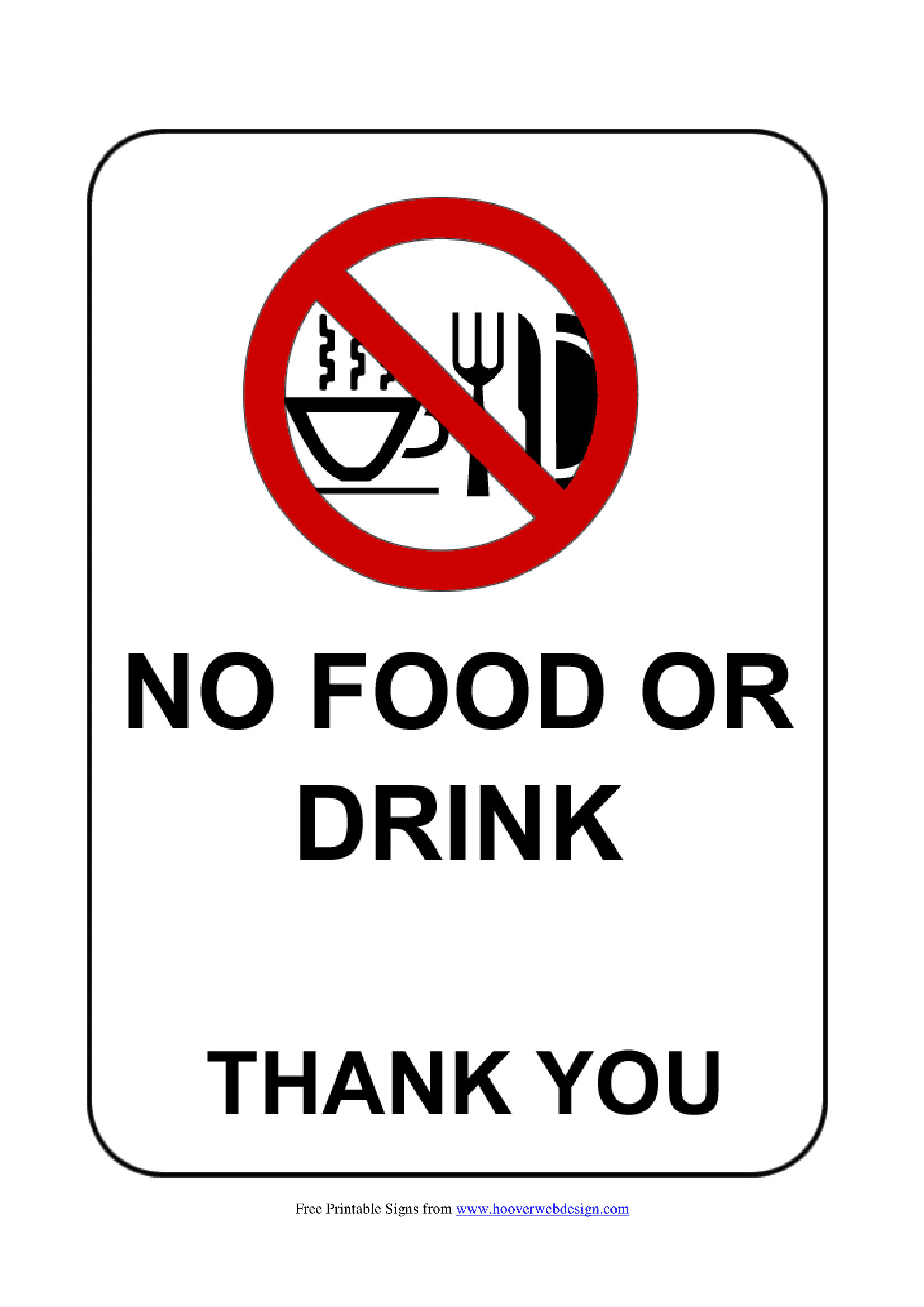 No Food Or Drink Signs | Poster Template intended for Free Printable Non Potable Water Signs