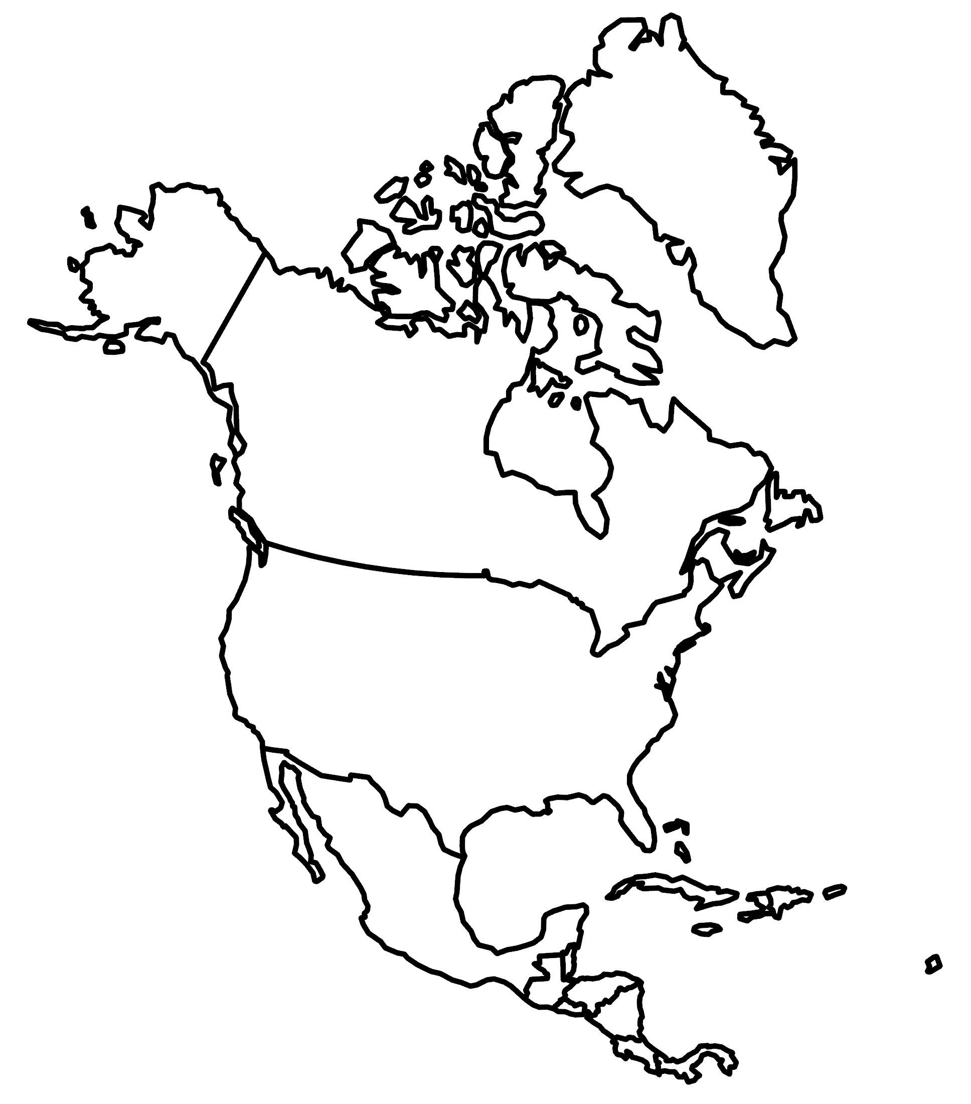 North America Blank Map And Country Outlines - Gis Geography in Free Printable Map North America