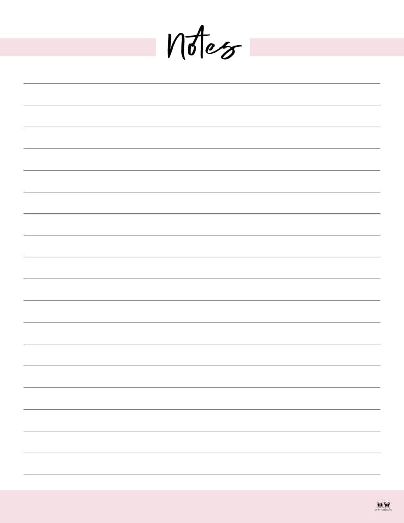 Note Pages &amp;amp; Templates - 30 Free Printables | Printabulls throughout Free Printable Note Taking Sheets