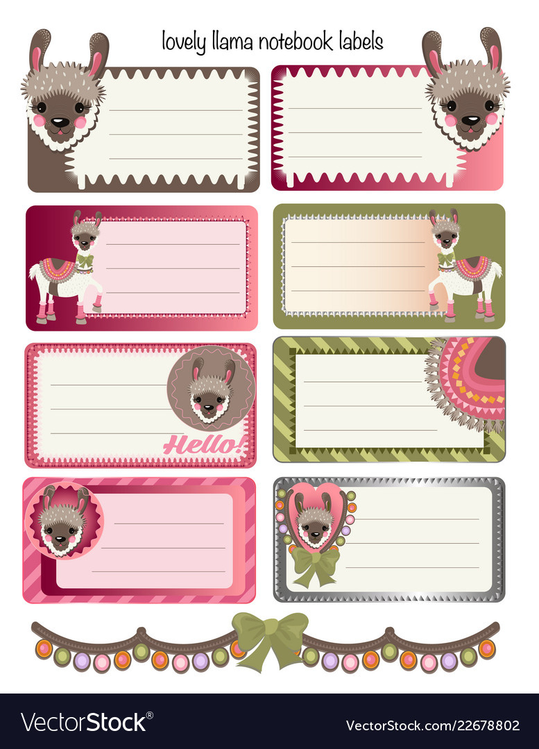 Notebook Labels Royalty Free Vector Image - Vectorstock pertaining to Free Printable Notebook Labels