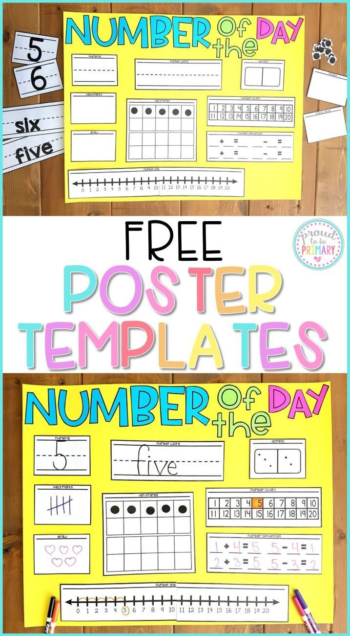 Number Of The Day Poster Templates regarding Free Printable Daily Five Posters